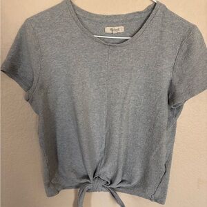 Madewell Heather Gray Knotted Tee
